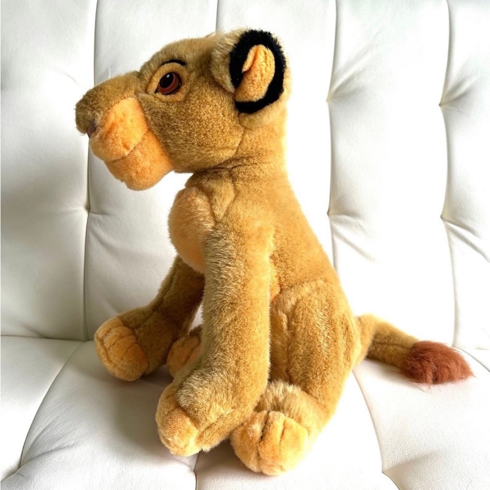 Vintage Lion King Plush Baby Simba Cub Plush Stuffed Animal Sitting 12” Tall